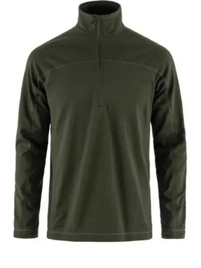 Men's Abisko Lite Fleece Half Zip-Up Long Sleeve T-Shirt Deep Forest - FJALL RAVEN - BALAAN 2