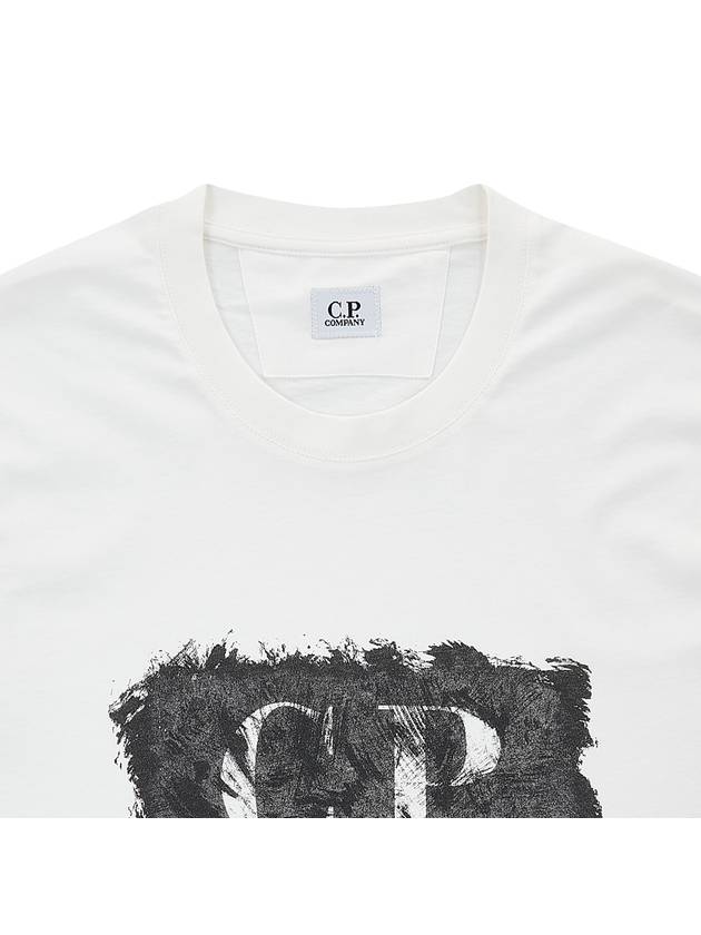 Logo Label Graphic Short Sleeve T-Shirt White - CP COMPANY - BALAAN 4