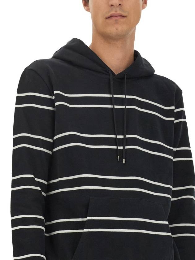 Stripe Hoodie Black - SAINT LAURENT - BALAAN 4