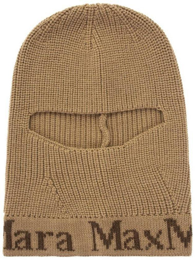 Ode Logo Wool Balaclava Camel - MAX MARA - BALAAN 1