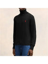 Men's Heart Logo Wool Turtleneck Black - AMI - BALAAN 6