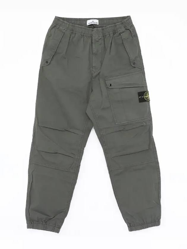 Logo Twill Cotton Cargo Track Pants Musk Green - STONE ISLAND - BALAAN 3