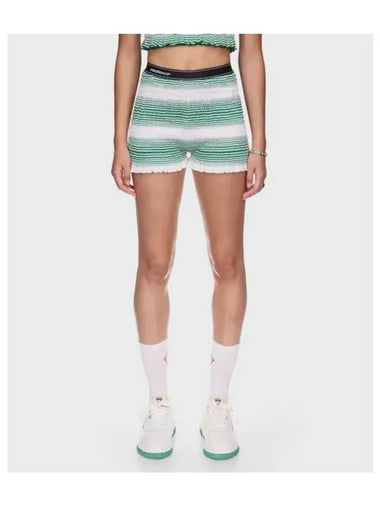 Women s Gradient Stripe Shred Shorts Green SHIRRED SHORT - CASABLANCA - BALAAN 1