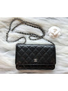 Classic Crossbag On Chain Grained Calfskin & Silver Black - CHANEL - BALAAN 2