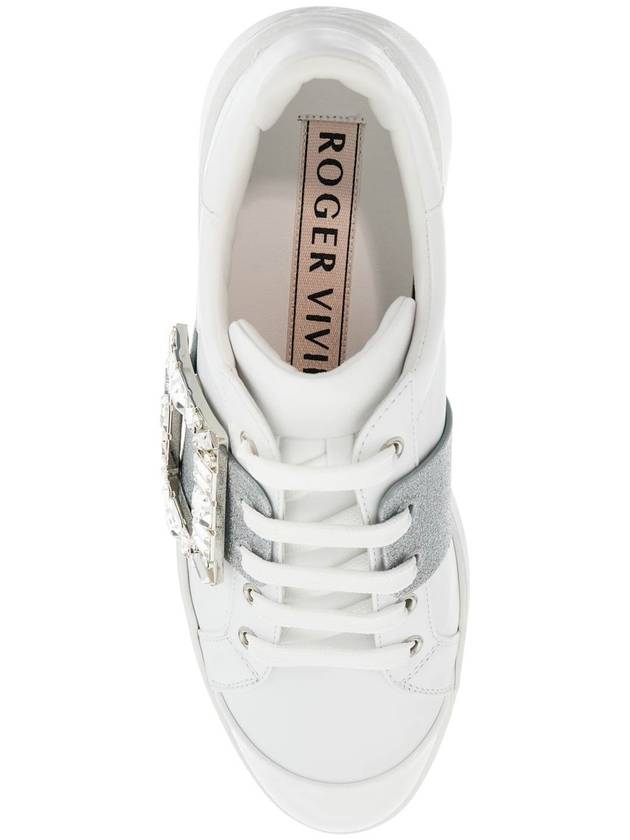 Viv' Skate Crystal Buckle Low Top Sneakers White - ROGER VIVIER - BALAAN 3