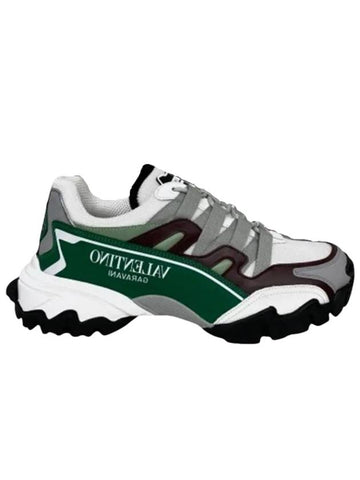 Climbers Low-Top Sneakers Grey Green - VALENTINO - BALAAN 1