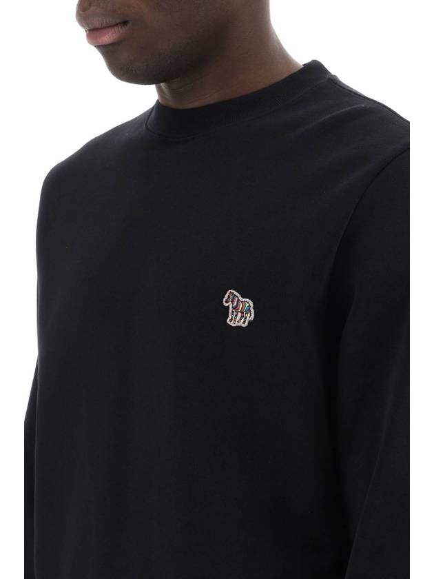 Zebra Patch Organic Cotton Sweatshirt Black - PAUL SMITH - BALAAN 5