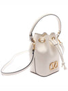 Mini drawstring V logo signature bucket bag ivory 5W2P0Z44VNL098 - VALENTINO - BALAAN 4