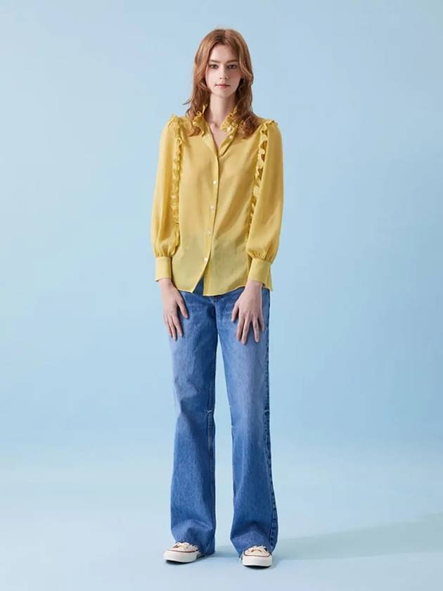 Women's Volume Chiffon China Puff Blouse Yellow - VOYONN - BALAAN 9