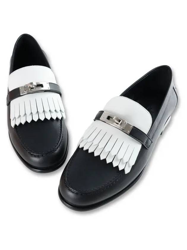 Destin loafers twotone fringe black blanc silver 36.5 H241008Z 03 - HERMES - BALAAN 1