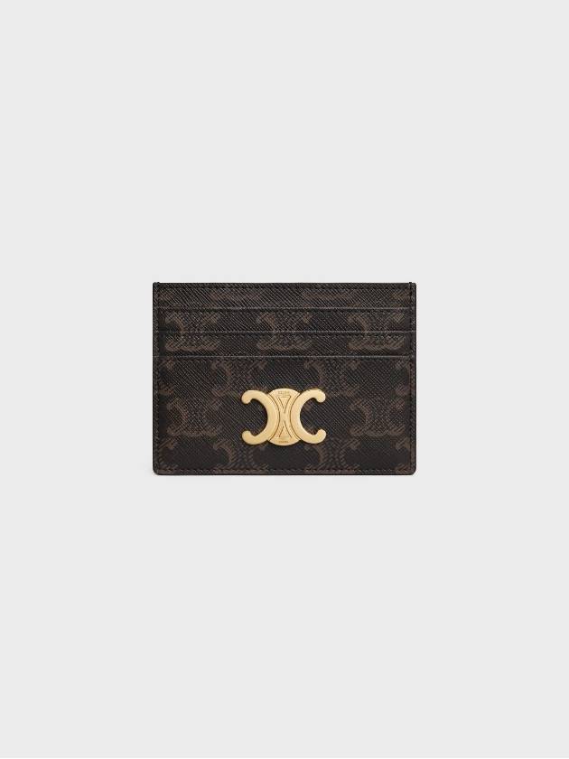 Triomphe Card Holder in Triomphe Canvas Tan - CELINE - BALAAN 2