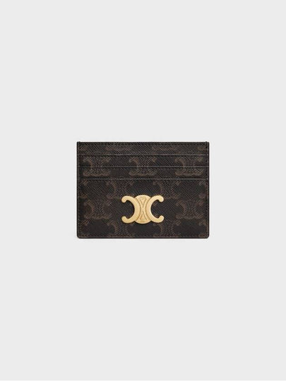 Triomphe Card Holder in Triomphe Canvas Tan - CELINE - BALAAN 2