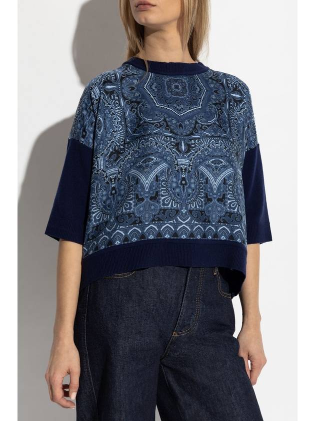 Etro Top With Decorative Pattern, Women's, Navy Blue - ETRO - BALAAN 3