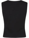 T Reams Milano Metal Oval D Plaque Knit Sleeveless Black - DIESEL - BALAAN 4