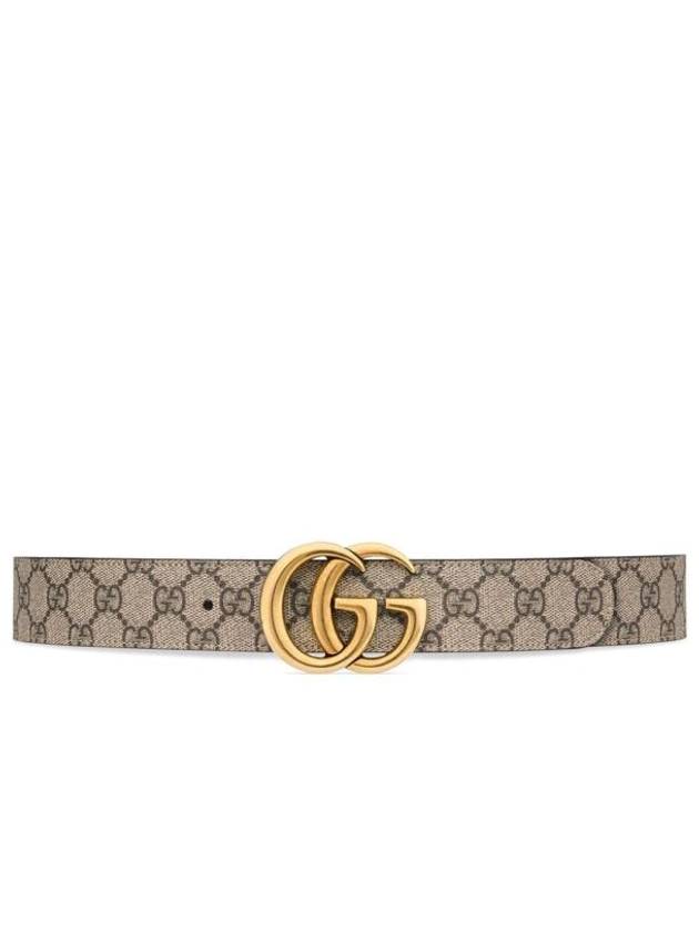 GG Marmont Reversible Leather Belt Beige Black - GUCCI - BALAAN 2