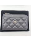 Classic zipper card wallet holder gray AP3179 - CHANEL - BALAAN 8