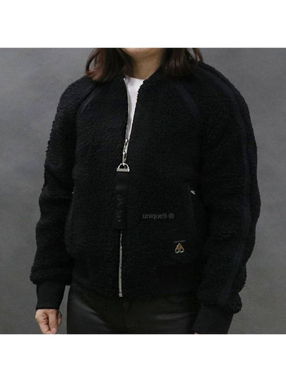 Women's Urcissee Fleece Bomber Jacket Black - MOOSE KNUCKLES - BALAAN 2