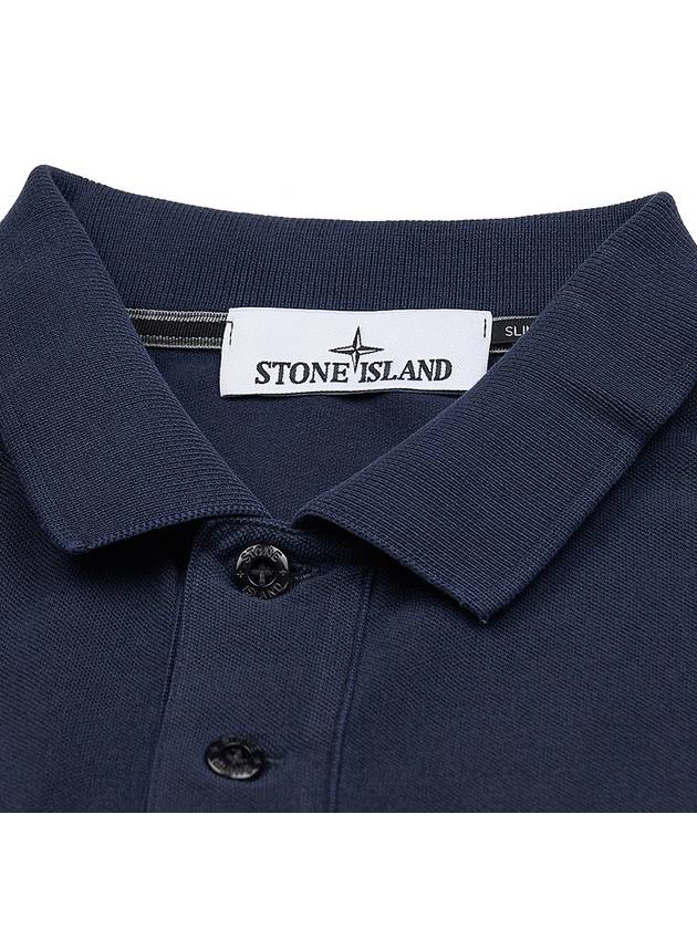 Wappen Cotton Short Sleeve Polo Shirt Navy - STONE ISLAND - BALAAN 5