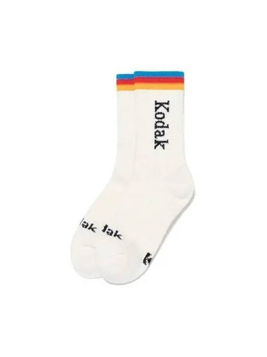 KODAK Rainbow Jacquard Wool Socks IVORY - KODO - BALAAN 1