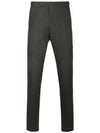 Low Rise Side Tab Wool Slacks Dark Grey - THOM BROWNE - BALAAN 2