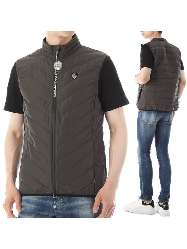 Logo Plaque Padded Vest Black - EMPORIO ARMANI - BALAAN 2