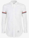 Men's Poplin Grosgrain Armband Classic Long Sleeve Shirt White - THOM BROWNE - BALAAN 2