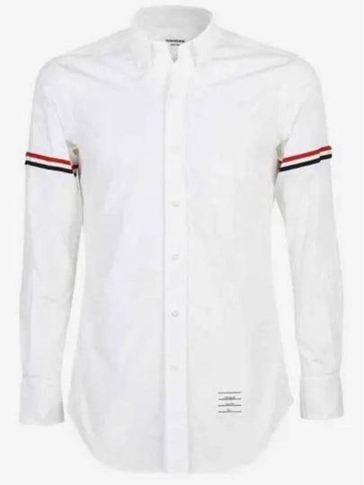 Men's Poplin Grosgrain Armband Classic Long Sleeve Shirt White - THOM BROWNE - BALAAN 2