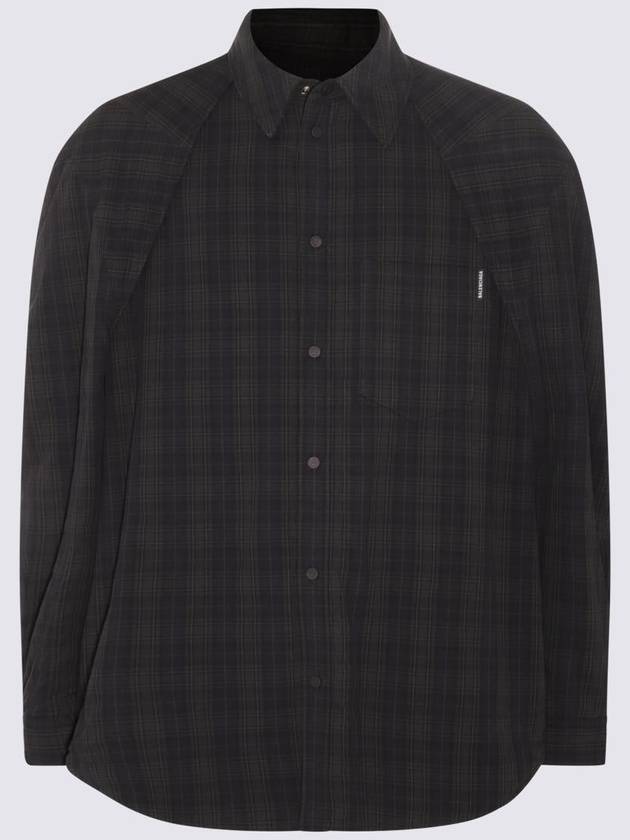 Checked Pattern Long Sleeve Shirt Grey - BALENCIAGA - BALAAN 6