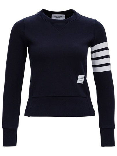 Engineered 4 Bar Stripe Loopback Jersey Knit Crewneck Sweatshirt Navy - THOM BROWNE - BALAAN 2