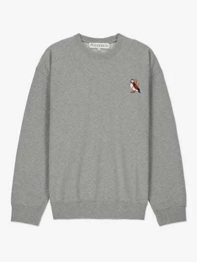 Embroidered Puffin Sweatshirt Mid Grey - JW ANDERSON - BALAAN 2