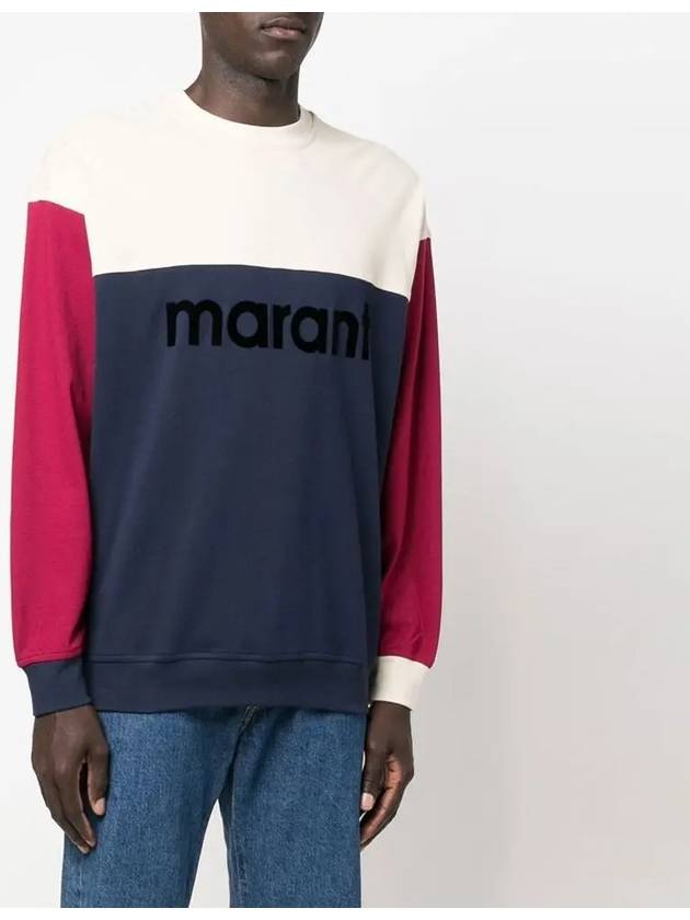 Afton Logo Cotton Sweatshirt Navy - ISABEL MARANT - BALAAN 3