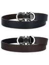 Reversible Gancini Belt Black Hickory - SALVATORE FERRAGAMO - BALAAN 3