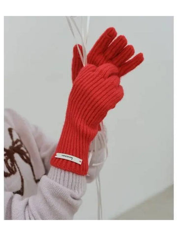 FINGER HOLE GLOVES CHERRY RED - BENSIMON - BALAAN 1