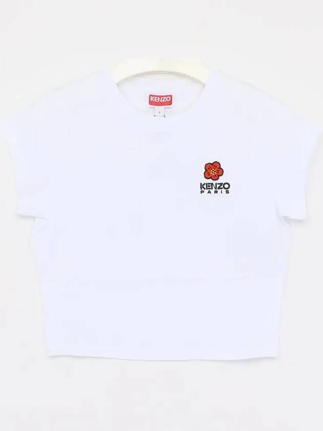 Boke Flower Embroidery Cotton Short Sleeve T-Shirt White - KENZO - BALAAN 3