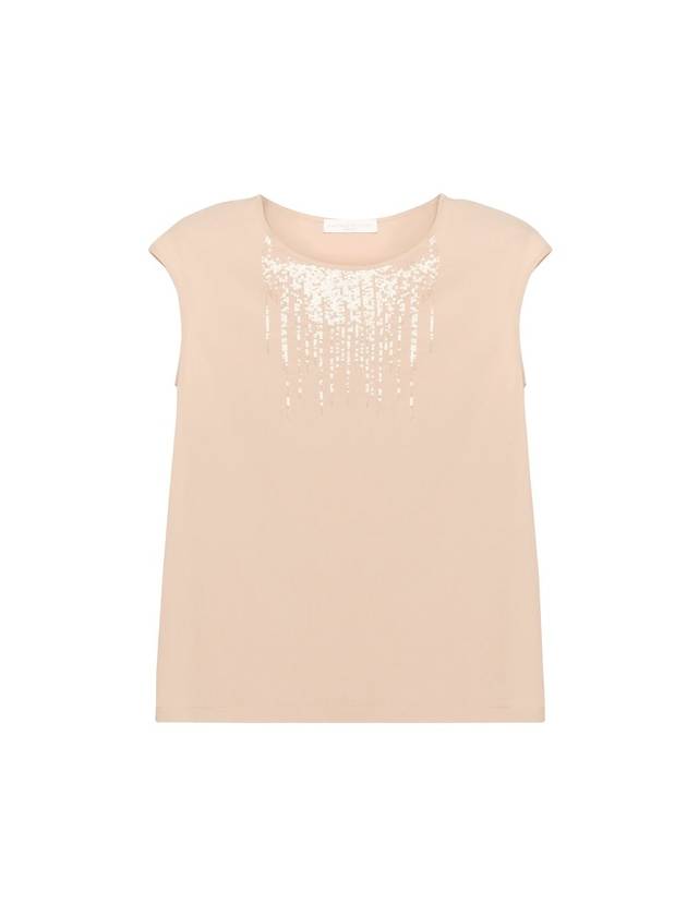 Women's Shiny Detail Silk Sleeveless Pink - FABIANA FILIPPI - BALAAN 1