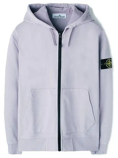 Men Wappen Cotton Fleece Hooded Zip Up Lavender - STONE ISLAND - BALAAN 2