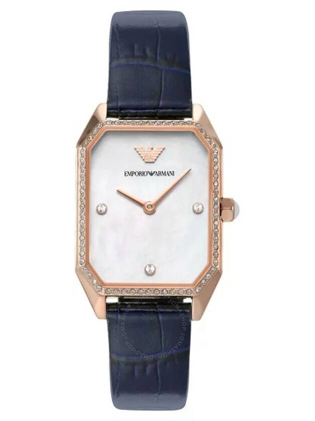 Women’s Gioia Quartz Mother Of Pearl Leather Watch Navy - EMPORIO ARMANI - BALAAN 2