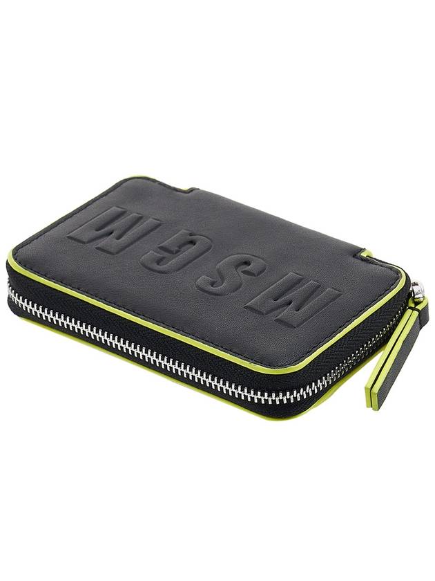 Logo Zip Around Half Wallet Black - MSGM - BALAAN 5