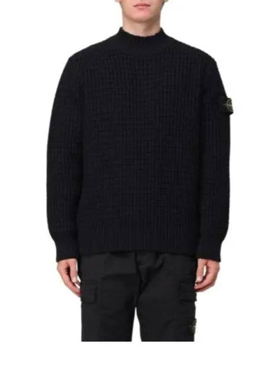 Compass Badge 3D Knit Top Black - STONE ISLAND - BALAAN 2