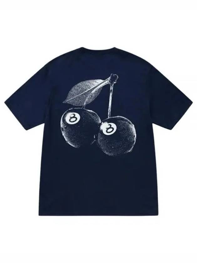 Cherries Short Sleeve T-Shirt Navy - STUSSY - BALAAN 2