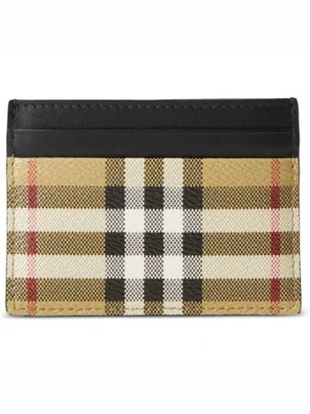 Men's Check Vintage Card Wallet Beige A7026 - BURBERRY - BALAAN 2