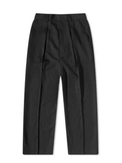 Logo Patch Wool Wide Pants Black - LOEWE - BALAAN 2