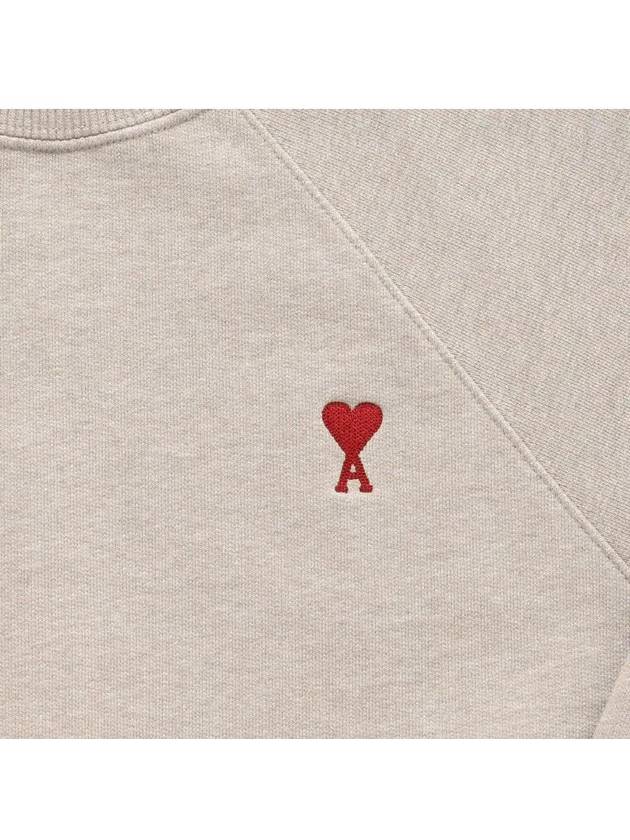 Small Heart Logo Sweatshirt Beige - AMI - BALAAN 4