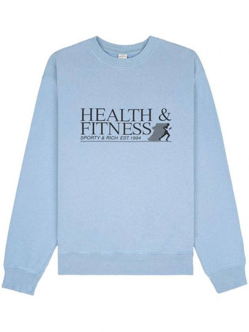 Health Fitness Logo Print Sweatshirt Sky Blue - SPORTY & RICH - BALAAN 1