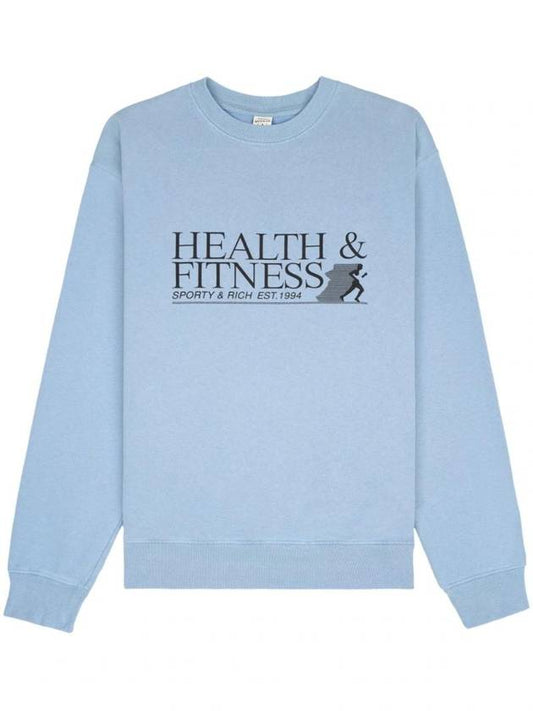 Health Fitness Logo Print Sweatshirt Sky Blue - SPORTY & RICH - BALAAN 1