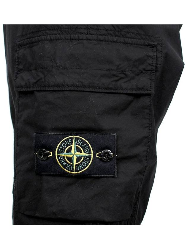 Stretch Cotton Tela Paracadute Straight Pants Black - STONE ISLAND - BALAAN 6