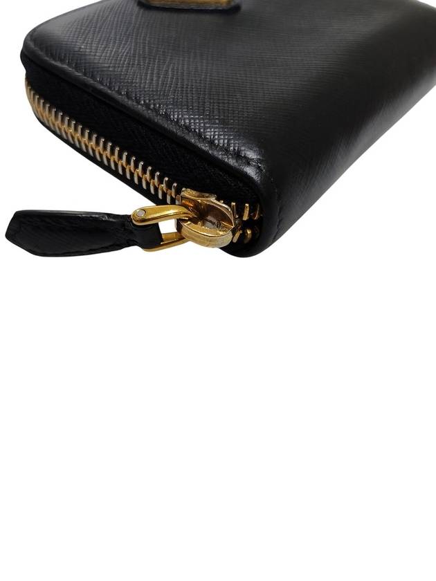 1MM268 Black Saffiano Gold Logo Card Wallet - PRADA - BALAAN 4