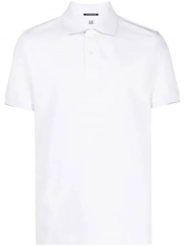 Metropolis Logo Badge Striped Polo Shirt White - CP COMPANY - BALAAN 2