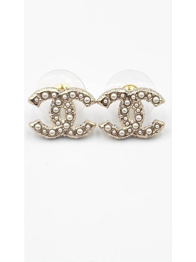 Women's CC Logo Pearl Pearl Earrings Gold - CHANEL - BALAAN 8