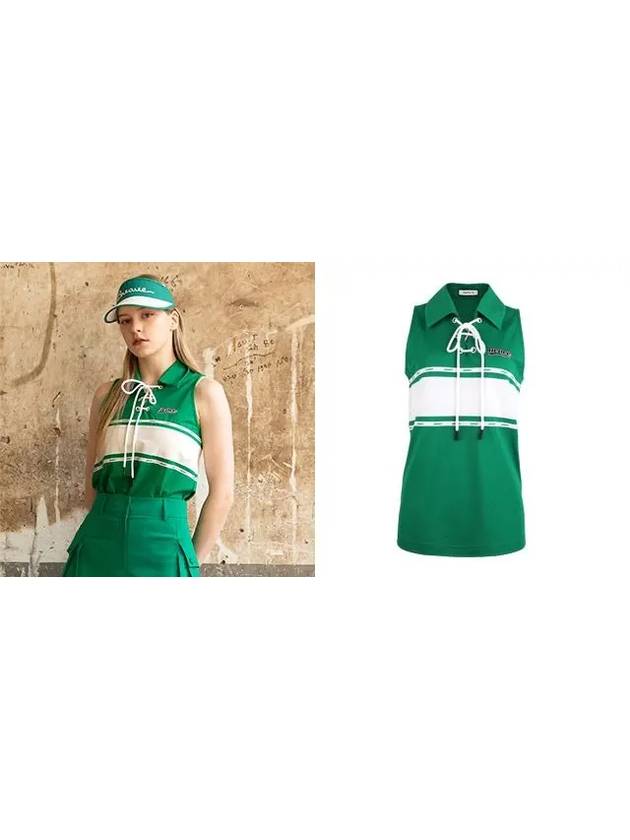 Golf Tennis Color Block Sleeveless Vest Green - AVAVE - BALAAN 3